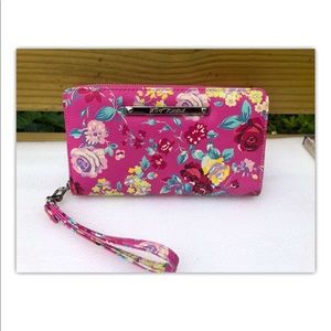 Betsey Johnson Pink Floral Wristlet wallet